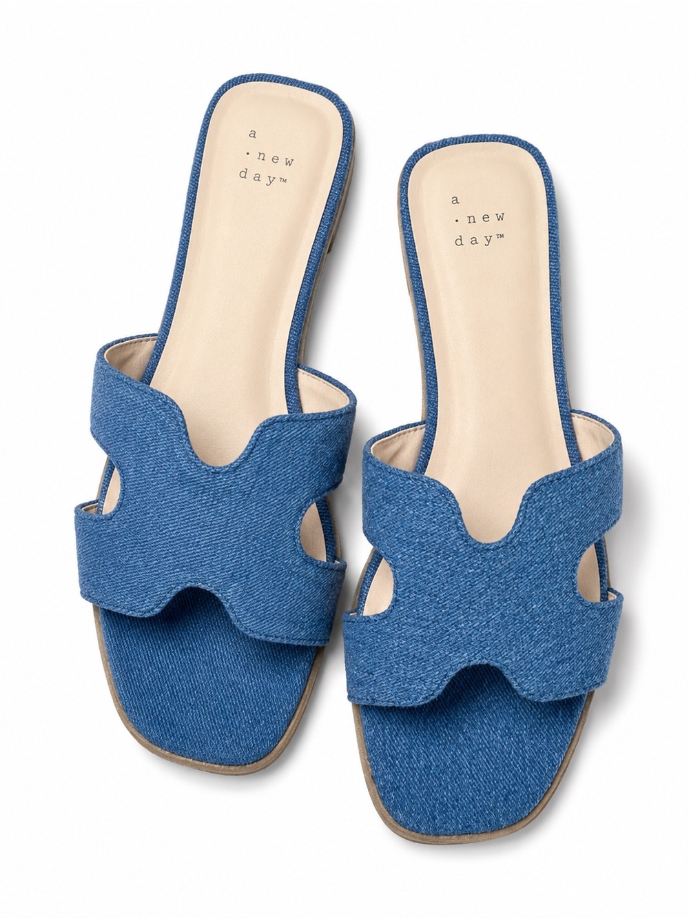 a new day Denim Blue Cutout Slide Sandals